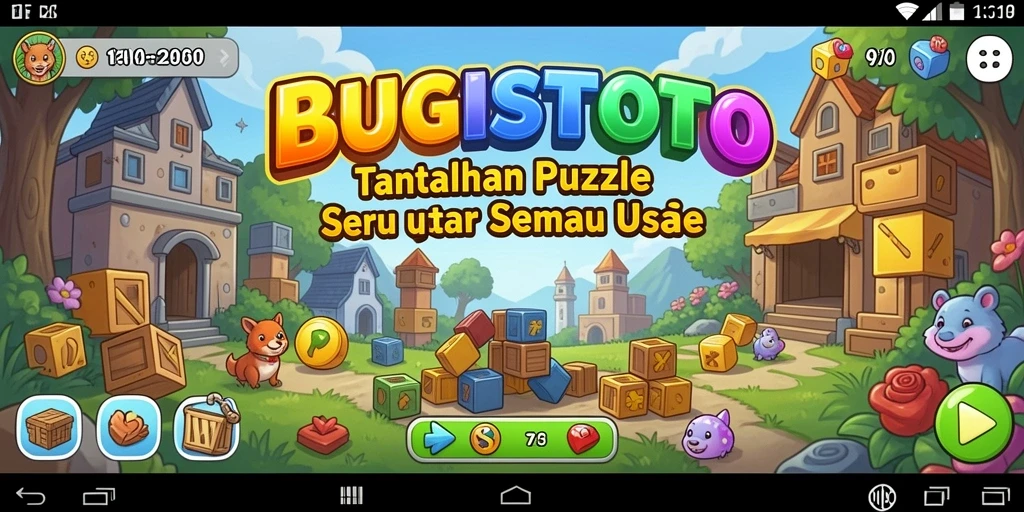 Tampilan gameplay seru dari BUGISTOTO dengan berbagai tantangan puzzle.