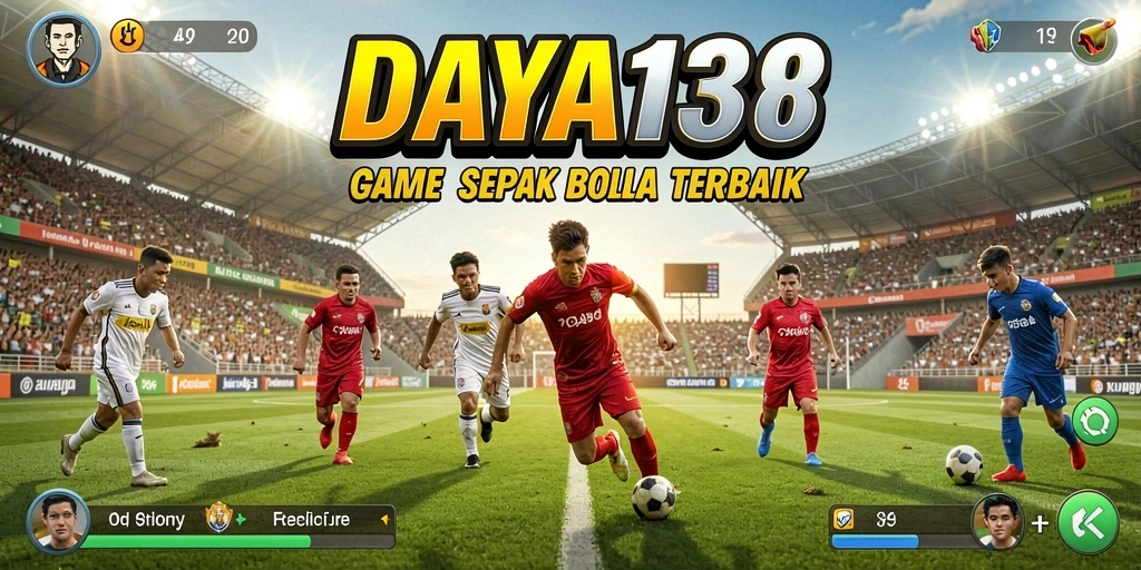 Tangkapan layar gameplay DAYA138 dengan aksi sepak bola yang mendebarkan.