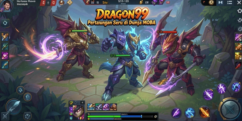 Tangkapan layar dari gameplay seru DRAGON99 yang menunjukkan pertarungan antar karakter.