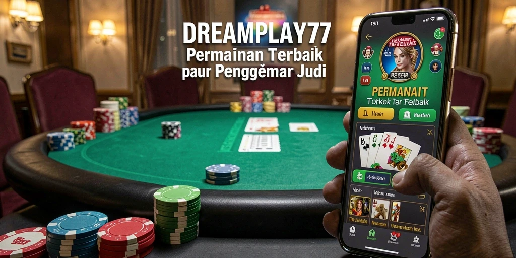 Screenshot utama DREAMPLAY77 menampilkan aksi seru permainan Poker.
