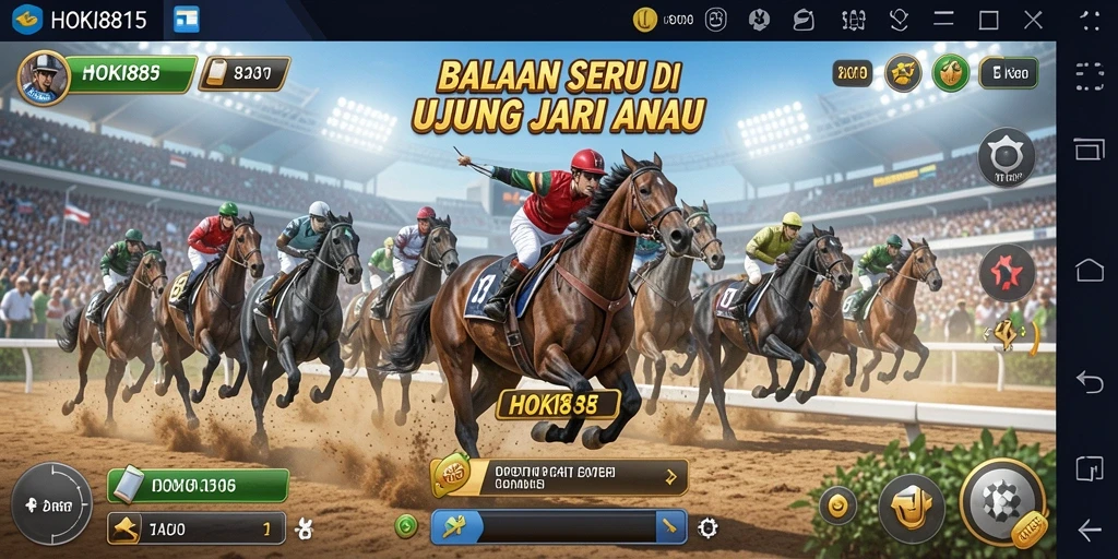 Screenshot HOKI8815 menampilkan aksi balapan yang intens dan grafis menawan.