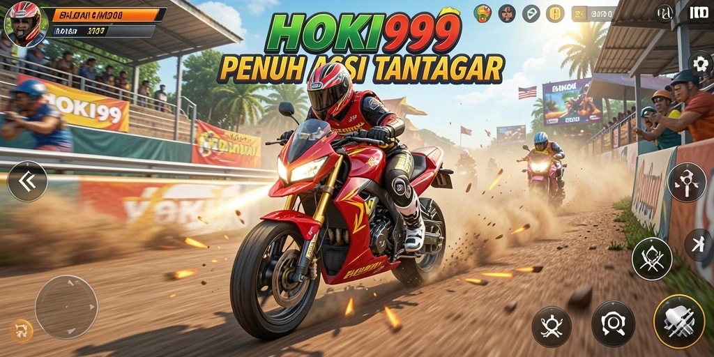 Gameplay HOKI99 yang seru dengan aksi balapan motor.