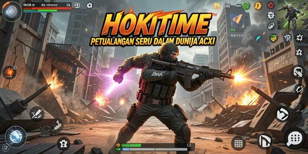 Tangkapan layar gameplay HOKITIME yang menunjukkan aksi menegangkan.