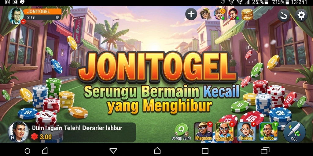 Tampilan gameplay seru dari JONITOGEL dengan karakter unik.