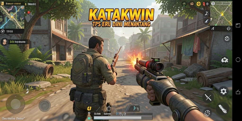 Tampilan gameplay KATAKWIN yang penuh aksi dan strategi.