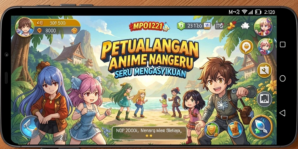 Screenshot MPO1221 menunjukkan pertarungan karakter anime yang mendebarkan.