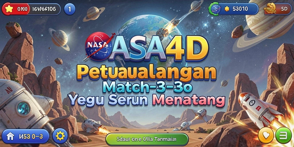 Tampilan gameplay seru NASA4D dengan berbagai kombinasi Match-3.