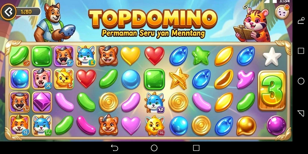 Screenshot gameplay <strong>TOPDOMINO</strong> menampilkan momen seru saat mencocokkan domino.