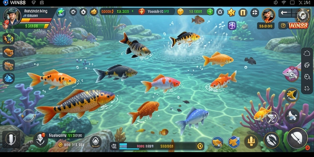 Tampilan gameplay WIN88 yang menawan saat memancing di laut.